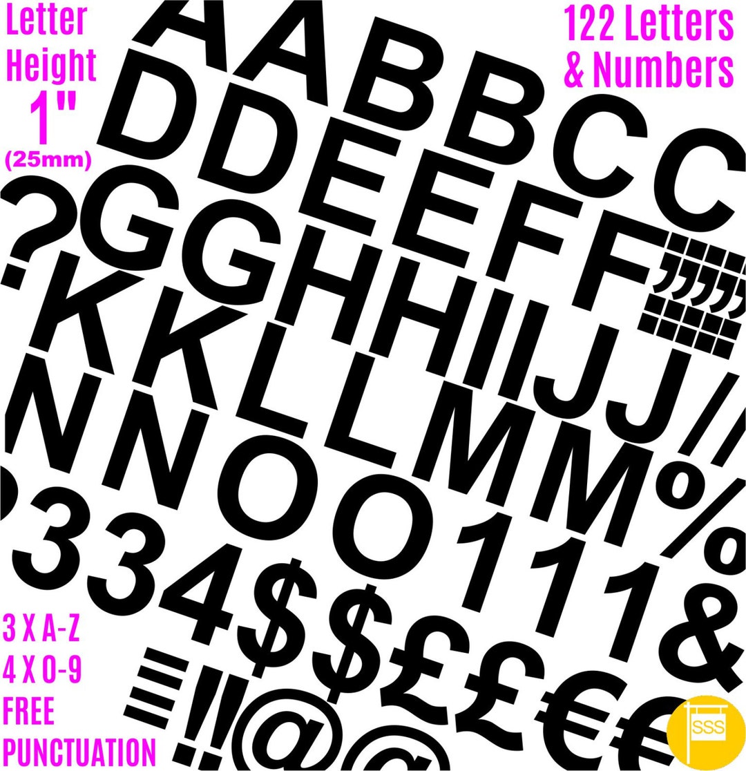 Self Adhesive Vinyl Letters and Numbers Stickers, 122 Pc - Etsy