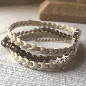 Leather Crystal Wrap Bracelet