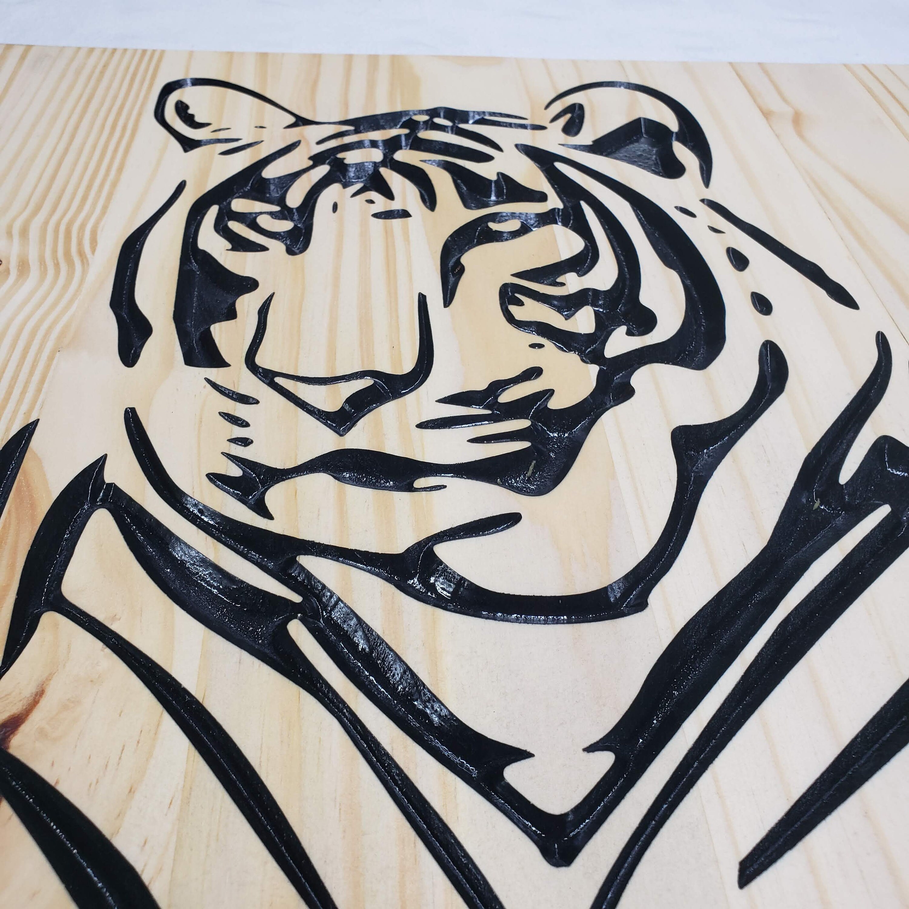 Tiger Wood Carving Etsy