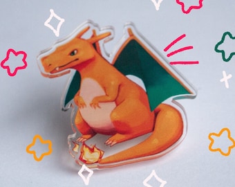 Charizard Acrylic Eco Pin | Pokemon Starters pin
