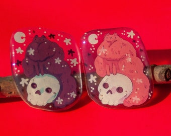 Spooky baby meows- hand drawn shrink pins