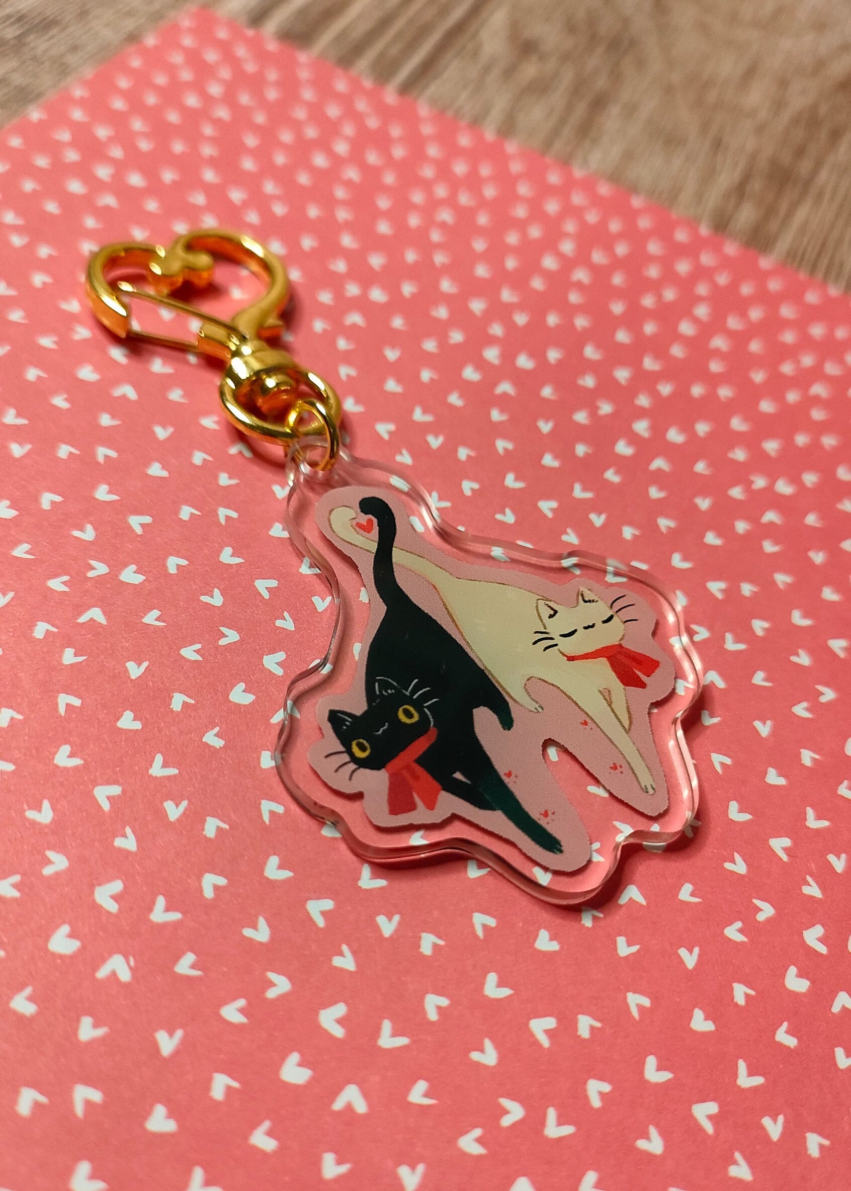 Heart Cats Keychain - Etsy