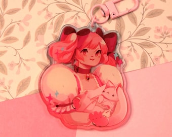 Mahou shoujo Madoka | Stained Glass Effect Acrylic Keychain