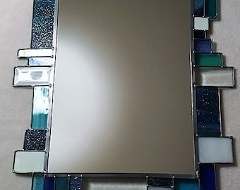 Mirror with Stained Glass Accents