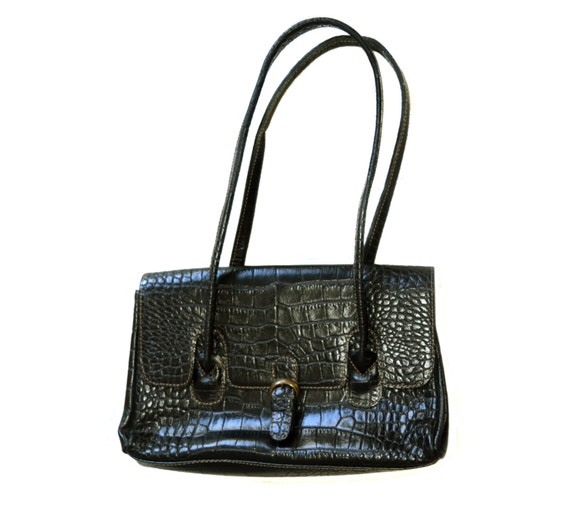 l credi black leather backpack