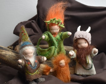 Waldorf style flexible dolls - royal family - queen - king - prince - princess