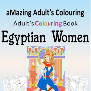 aMazing Adult colouring Egyptian Women printable digital download for grownups and teens colouring pages book
