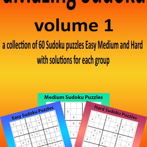 Amazing Sudoku volume 1 printable digital download puzzle book 60 puzzles