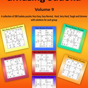 Amazing Sudoku volume 9 printable digital download puzzle book 280 puzzles adults teens older children