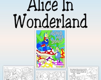 Alice in Wonderland Coloring Book: Printable Pages (Digital Download)