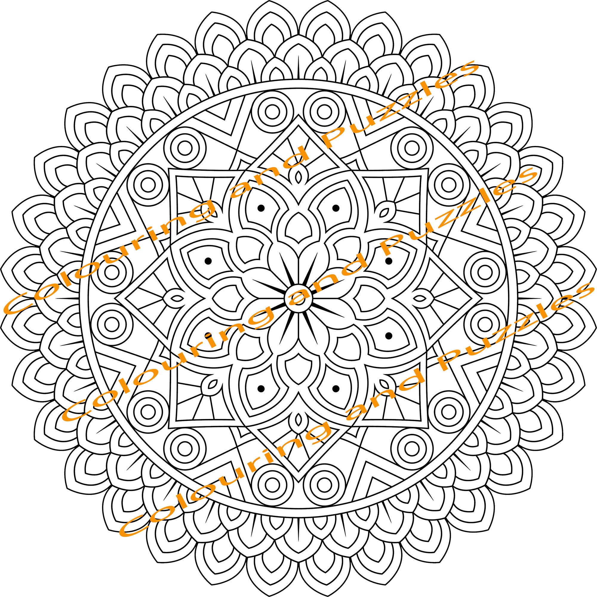 Mandala colouring book 25 designs printable digital download | Etsy