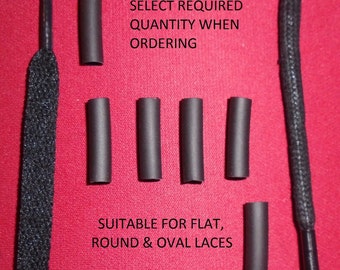 Black Aglets Shoelace Tips Ends - Choice of 4 Diameters - Repair Make DIY - Select required quantity when ordering