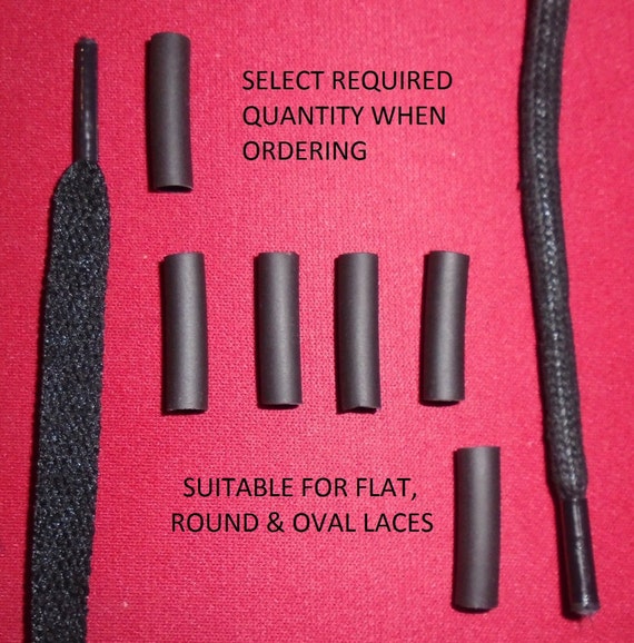 Black Aglets Shoelace Tips Ends Choice of 4 Diameters Repair Make