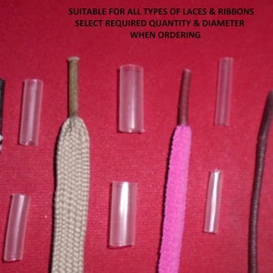 Clear Transparent Aglets Shoelace Tips Ends Choice of 4 Diameters Make  Repair DIY Select Required Quantity When Ordering 