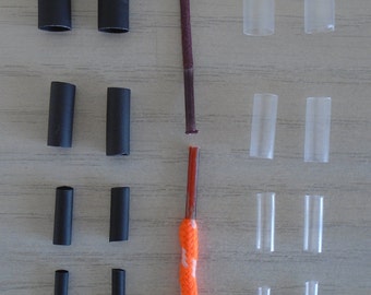 Kit de réparation de lacet ou raccourcissement de lacet - Noir ou transparent - Choix de 4 diamètres d'aglets