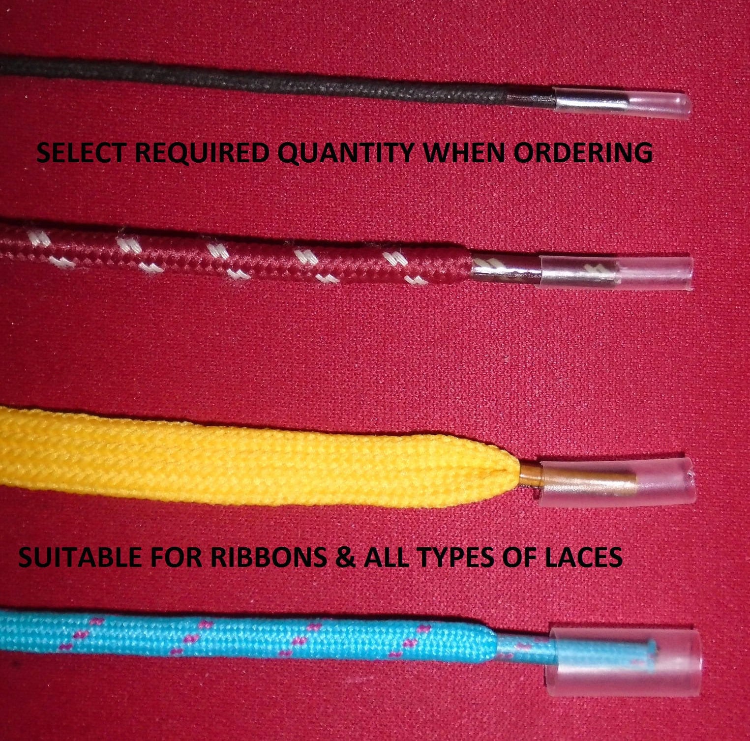 8 Clear Plastic Transparent Shoelace Aglets Tips With Heat Shrink Action.  Perfect for Crafting or Mending. 