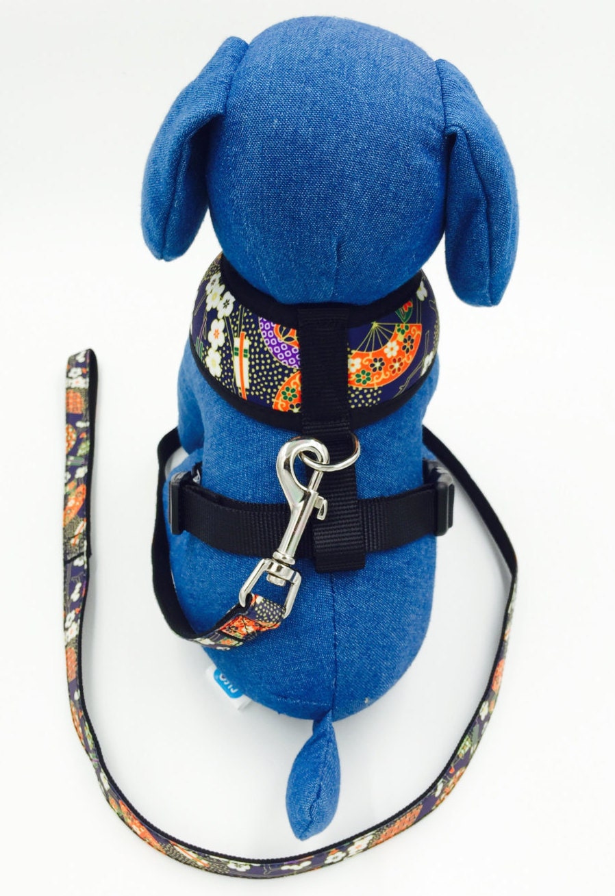 Toy Dog Harness Matching Leash Set Oriental Cherry Etsy