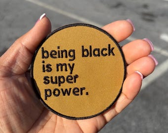 Black Super Powers/Iron-On Patch/Embroidered Patch