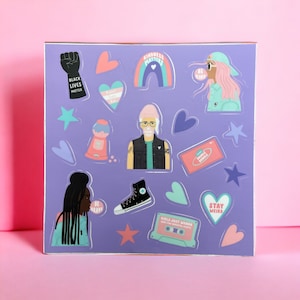 Feuille d'autocollants en vinyle pour filles chewing-gum