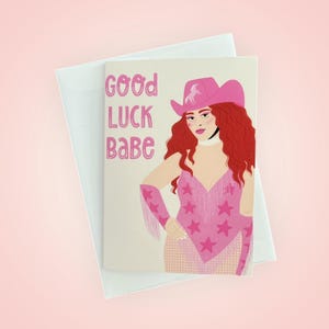 Carte en lin Good Luck Babe