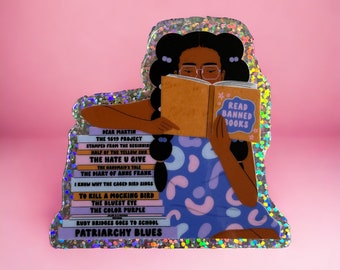 Lesen Sie verbotene Bücher Glitzer Vinyl Sticker