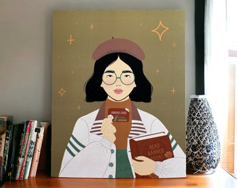 Read Banned Books Art Print: Librarian Illustration (8x10)