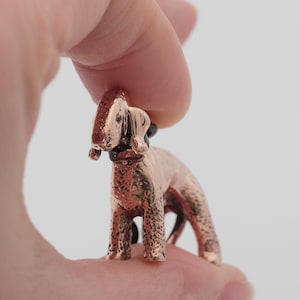 Vakkancs Bedlington Terrier (dog breed) minisculpture keychain (3D solid bronze) / miniature figure