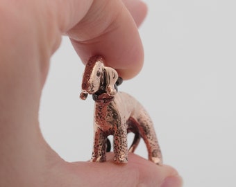 Vakkancs Bedlington Terrier (dog breed) minisculpture keychain (3D solid bronze)