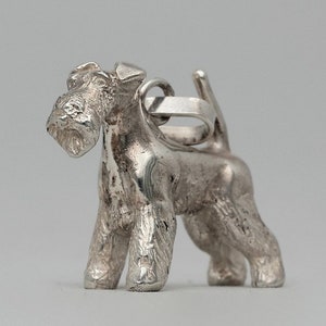 Vakkancs Wire-haired Foxterrier pendant (solid sterling silver, 3D) / miniature figure