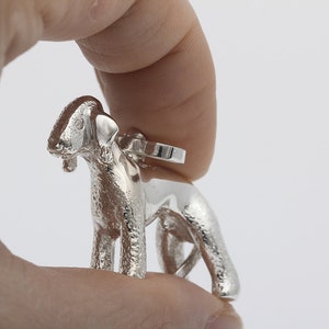 Vakkancs Bedlington Terrier pendant (solid sterling silver, 3D) / miniature figure