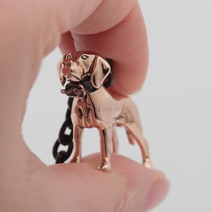 Vakkancs Hungarian (dog breed) Vizsla bronze keychain (3D) / miniature figure