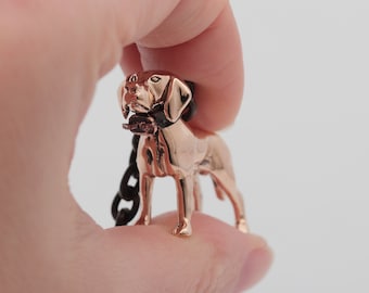 Vakkancs Hungarian (dog breed) Vizsla bronze keychain (3D) / miniature figure