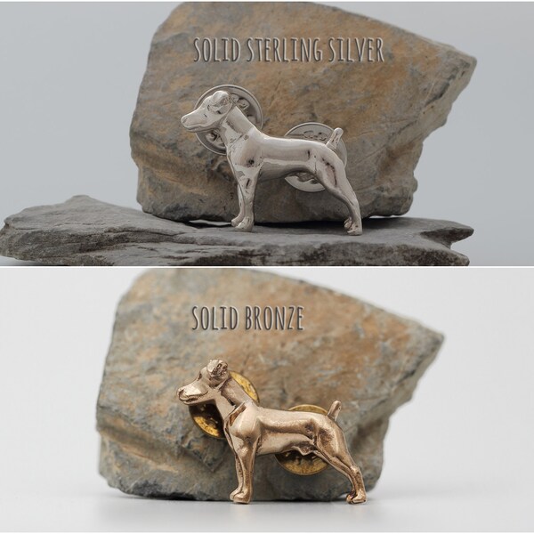 Épingle Vakkancs Jack Russel Terrier (JRT) (race de chien) - argent sterling massif ou bronze