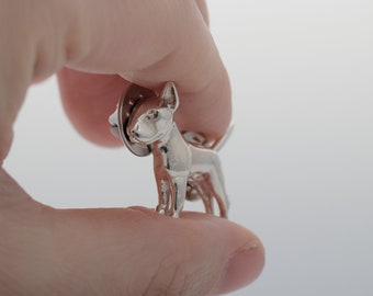Vakkancs Bullterrier (dog breed) pin - solid sterling silver or bronze