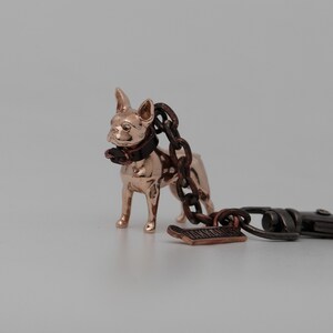 Vakkancs Boston Terrier dog breed bronze 3D keychain image 2