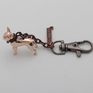Vakkancs Boston Terrier dog breed bronze 3D keychain image 8