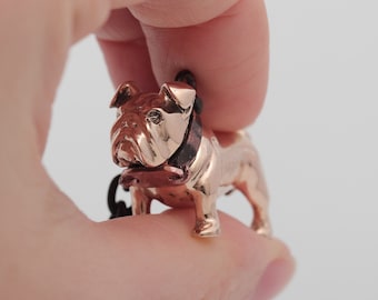 Vakkancs English Bulldog bronze keychain (3D)