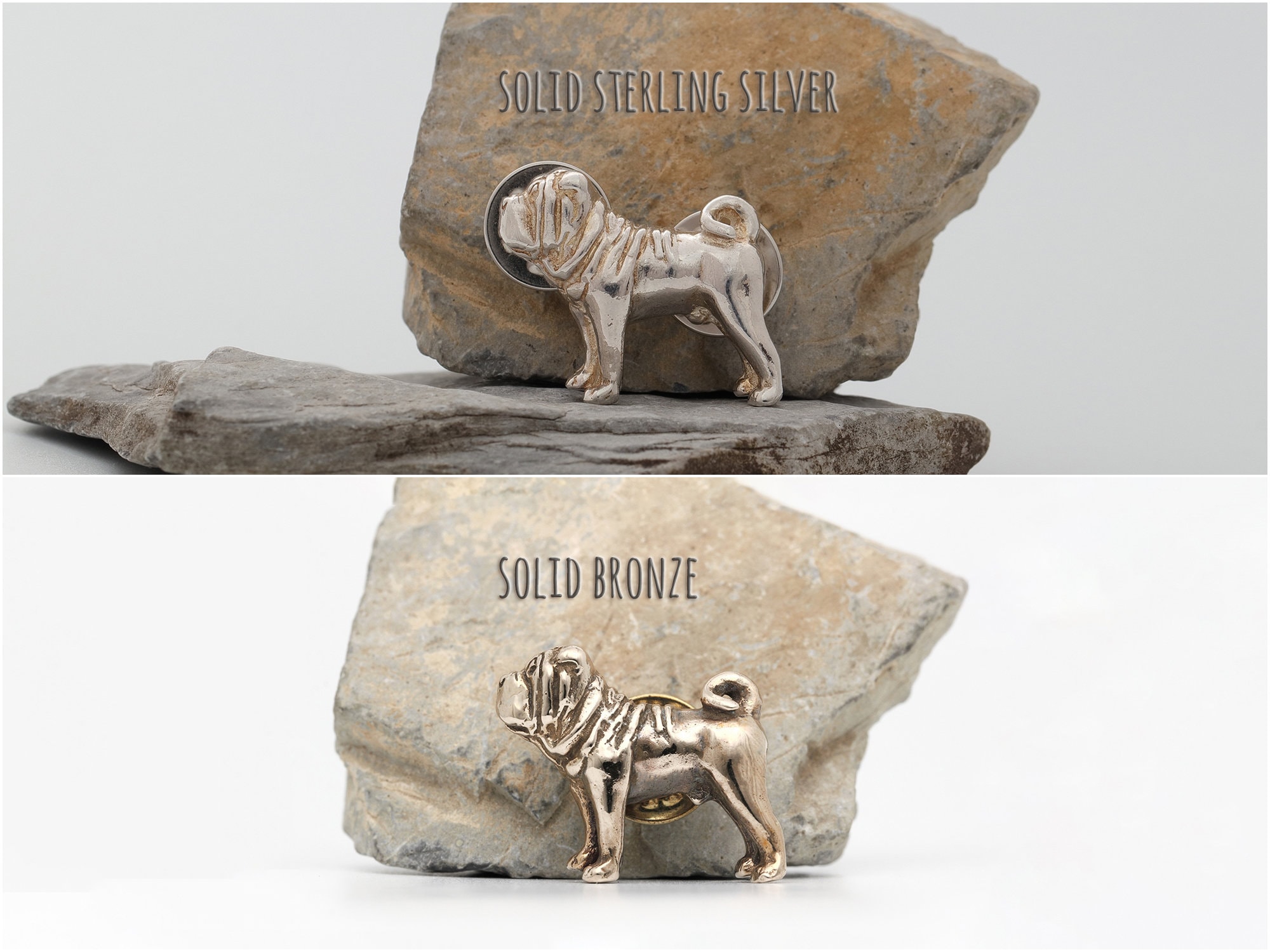 Breeding Pin Vakkancs Shar Pei dog Breed Pin Solid Sterling Silver or - Etsy