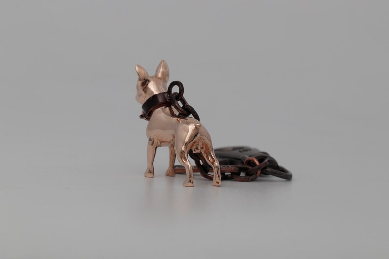 Vakkancs Boston Terrier dog breed bronze 3D keychain image 4