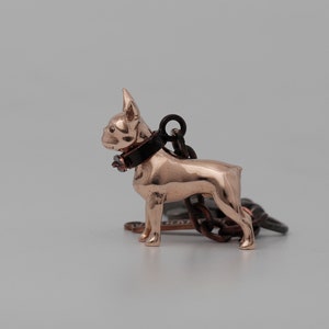 Vakkancs Boston Terrier dog breed bronze 3D keychain image 3