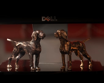 Vakkancs Hungarian (dog breed) Vizsla bronze sculpture (solid) - wirehaired/smooth-haired