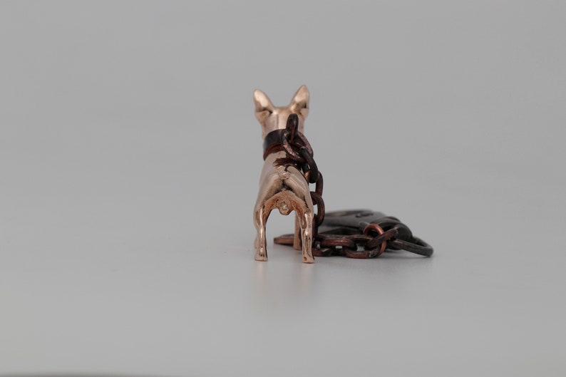 Vakkancs Boston Terrier dog breed bronze 3D keychain image 5