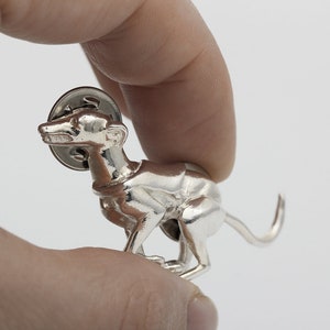 Vakkancs Greyhound (dog breed) pin - solid sterling silver or bronze