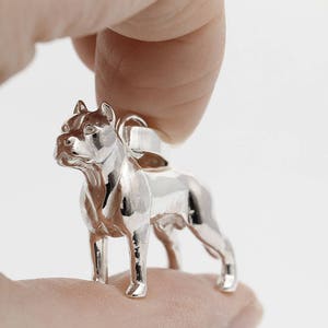 Pingente Vakkancs Dogo Argentino (prata esterlina maciça, 3D) / figura em miniatura