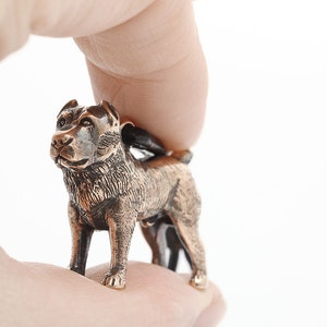 Vakkancs Central Asian Sheepdog minisculpture keychain (3D solid bronze) / miniature figure