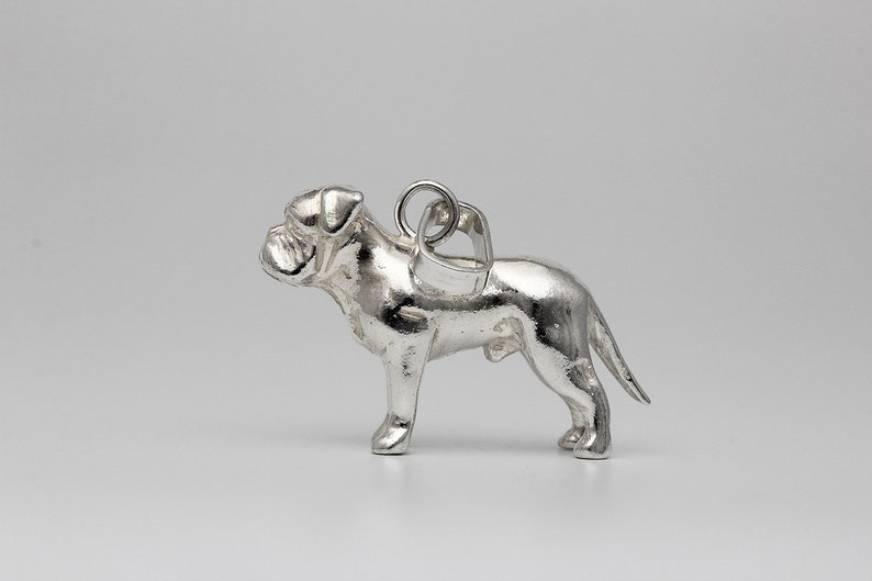Vakkancs Dogue de Bordeaux pendant solid sterling silver, 3D image 2