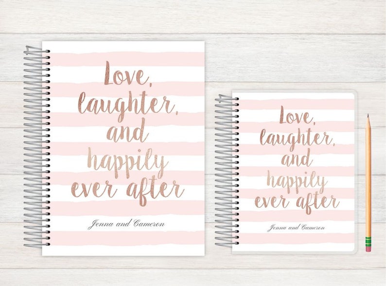 Personalized Bridal journal love laughter ever after custom Wedding journal Wedding notebook Personalized journal Wedding Journal