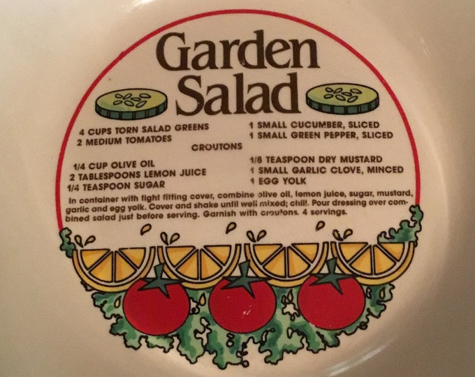 Big Salad Bowl With Recipe Inside Salad Recipe Dish Salad Dish Kitchen