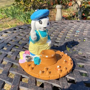 Easter Egg Drying Rack for Decorating and Dying -Artist Bunny Rabbit Painter Display Stand - Easter Decor - Holds 6 Eggs