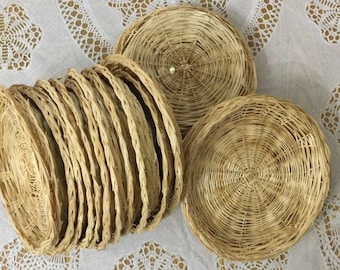 10 pc 9" Round Bamboo Small Paper Plate Holders Bamboo Paper Plate Holders  - Bamboo Reusable Chargers
